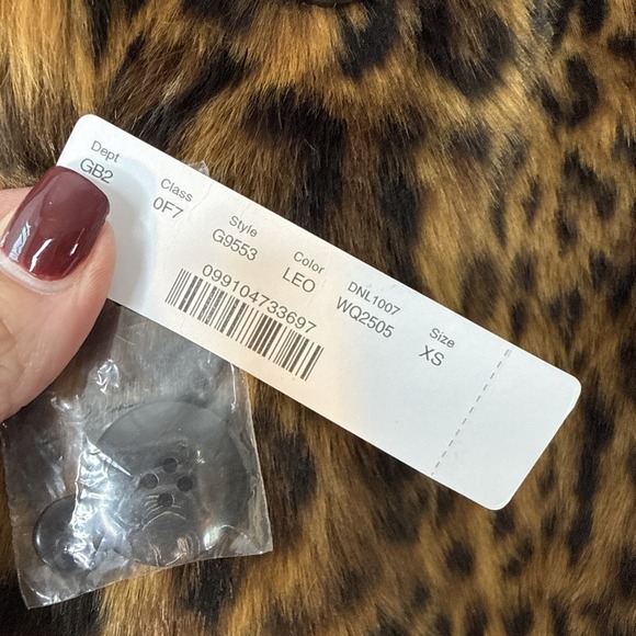 NWT J Crew JCrew Faux Fur Leopard Print Coat Spotted WQ2505 Jacket XS - Picture 12 of 12